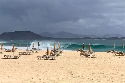 Hamacas en las Grandes Playas de Corralejo.
