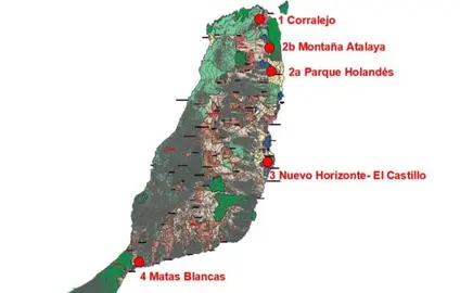 Alternativas de suelo que se han aportado en el expediente aprobado en el Pleno del Cabildo y que est&aacute;n siendo
estudiadas y valoradas.
