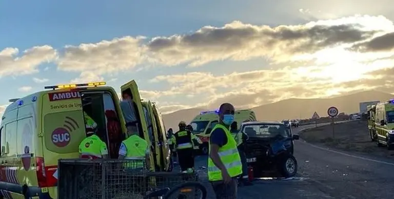 Imagen de archivo de un accidente en la misma zona de la carretera del municipio de Antigua