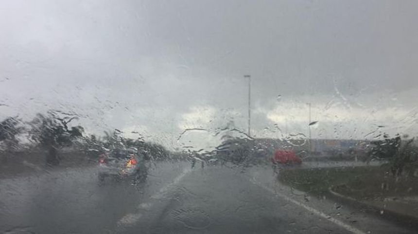Imagen de la lluvia de este sábado en Fuerteventura.