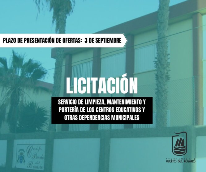 LICITACIÓN LIMPIEZA CENTROS EDUCATIVOS Y OTRAS DEPENDENCIAS MUNICIPALES.