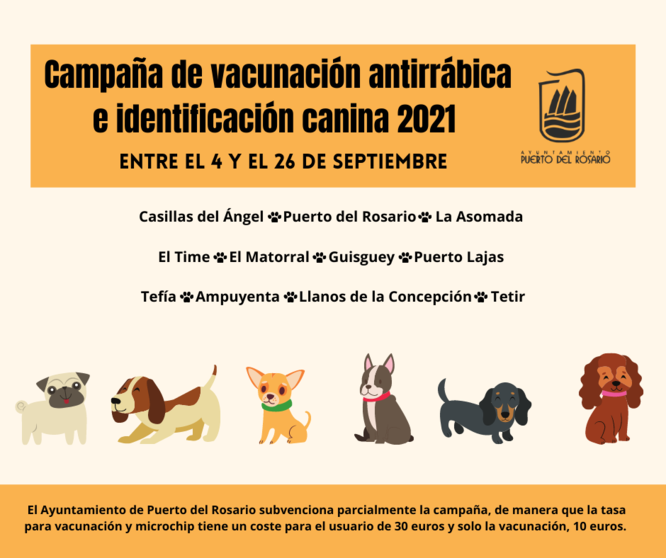 Campaña de vacunación antirrábica e identificación canina 2021