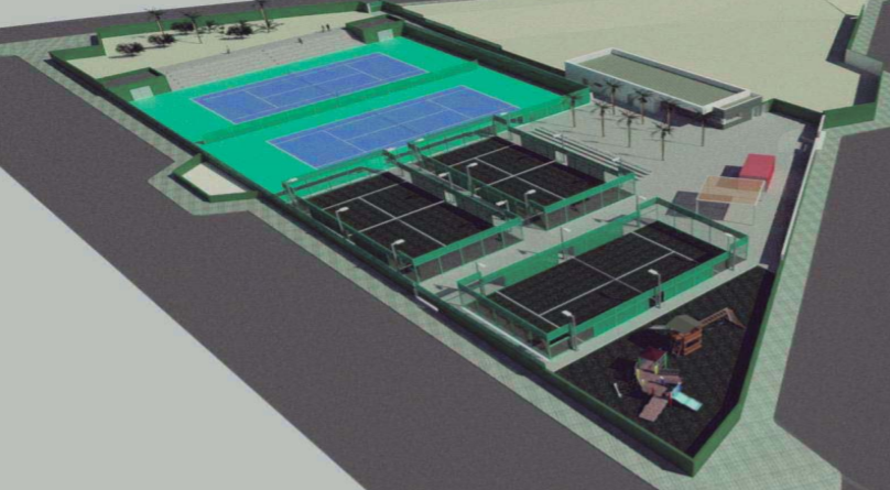 Infografía de las nuevas pistas de tenis y pádel de Las Granadas.