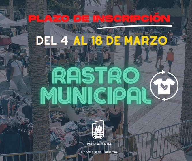 Cartel para la inscripción en el Rastro municipal de Puerto del Rosario.