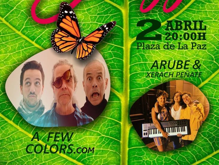 Cartel de los conciertos de A Few Colors y Arube y Xerach Peñate.