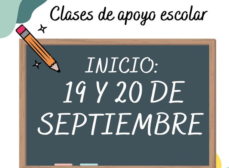Cartel del inicio de las clases de apoyo escolar del Ayuntamiento de Puerto del Rosario.