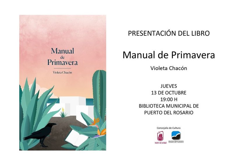 Cartel de la presentación de la escritora majorera Violeta Chacón.