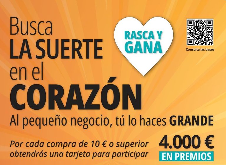 Cartel de la nueva campaña comercial en formato ‘Rasca y Gana’ que repartirá 4.000 € en premios.