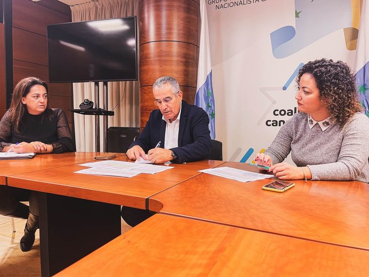 Nereida Calero, Mario Cabrera y Jana González, diputados de CC de Fuerteventura.