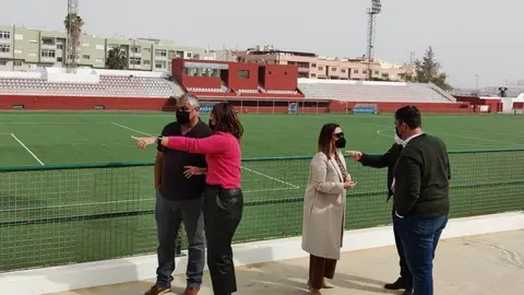 Visita del Gobierno municipal al Estadio de Los Pozos, en Puerto del Rosario.
