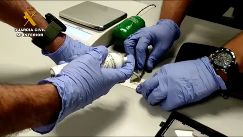 Los 315 gramos de hero&iacute;na incautados por la Guardia Civil.