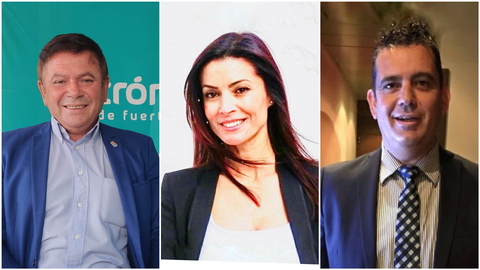 Pedro Armas (AMF), Sonia Mendoza (NC) y Raimundo Dacosta (PSOE).