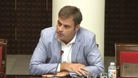 Fernando Ense&ntilde;at durante una comisi&oacute;n en el Parlamento de Canarias.