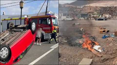 Actuaciones de los Bomberos de La Oliva