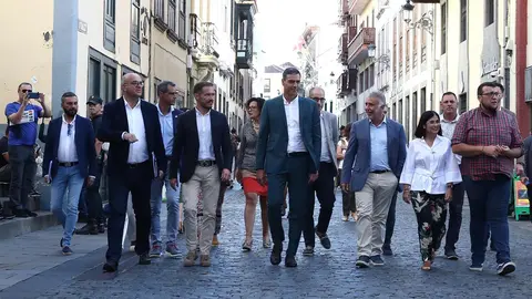 Imagen de Pedro S&aacute;nchez en La Palma difundida desde la Moncloa.