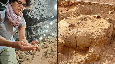 La vasija descubierta en la Cueva de Villaverde.