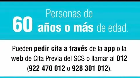 Cartel anunciador de las nuevas vacunas para mayores de 60 a&ntilde;os.