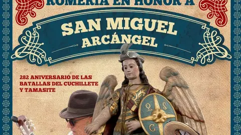 Cartel de la la Romer&iacute;a en honor a San Miguel Arc&aacute;ngel.