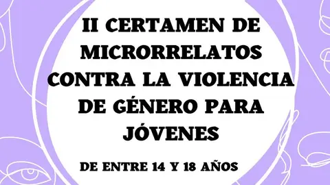 Cartel del Certamen de Microrrelatos contra la Violencia de G&eacute;nero para J&oacute;venes de entre 14 y 18 a&ntilde;os.