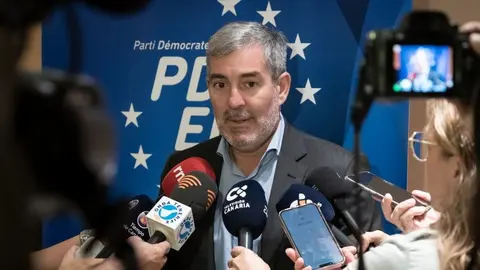 Fernando Clavijo, secretario general de CC, en una rueda de prensa.
