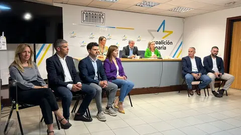 Rueda de prensa de responsables de Coalici&oacute;n Canaria.