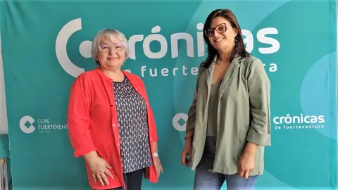Ana Trujillo y Deyanira Falc&oacute;n, de Asomasamen.